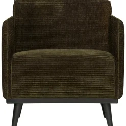 Online WOOOD Statement fauteuil met arm ribstof Warm groen