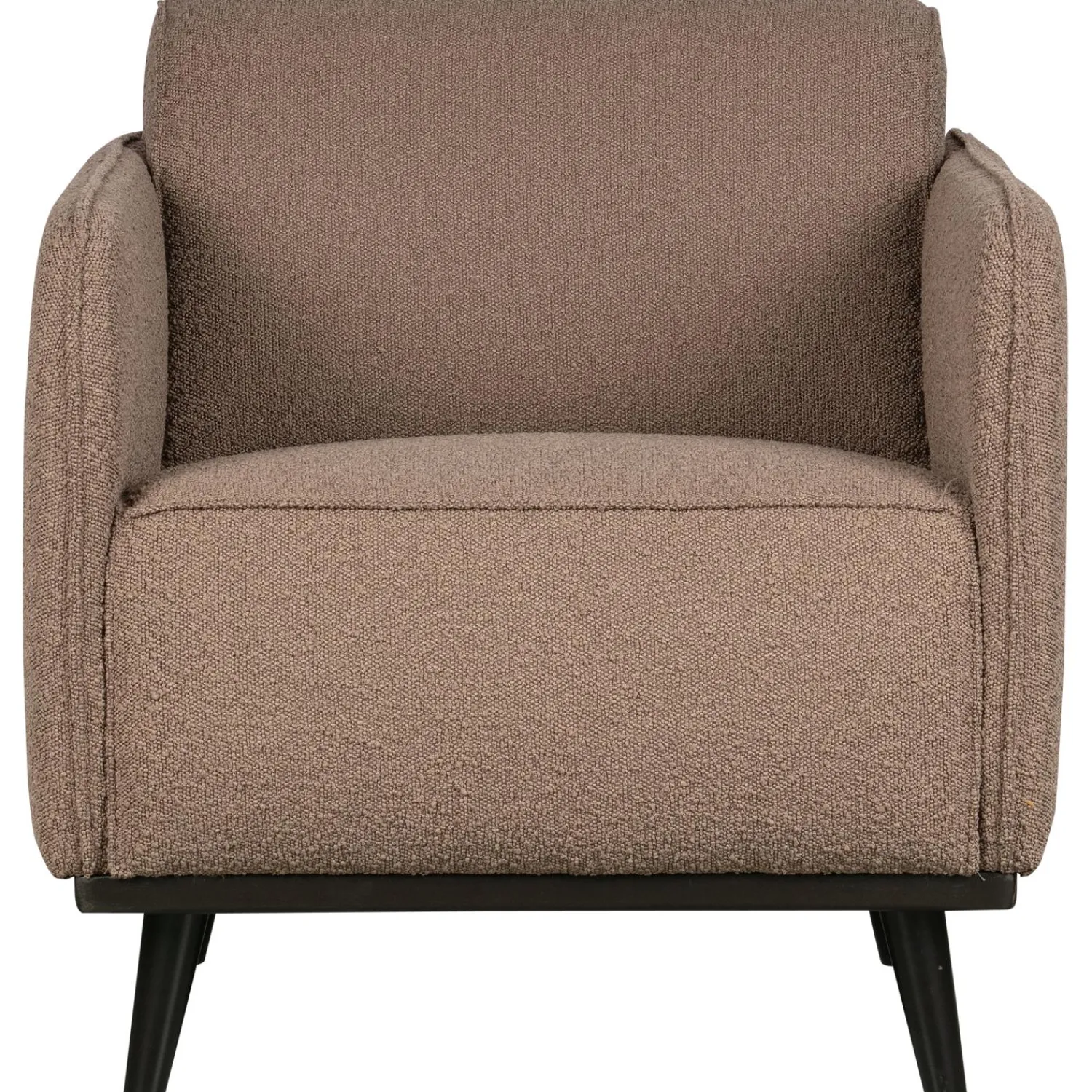 Best WOOOD Statement fauteuil met arm bouclé Nougat