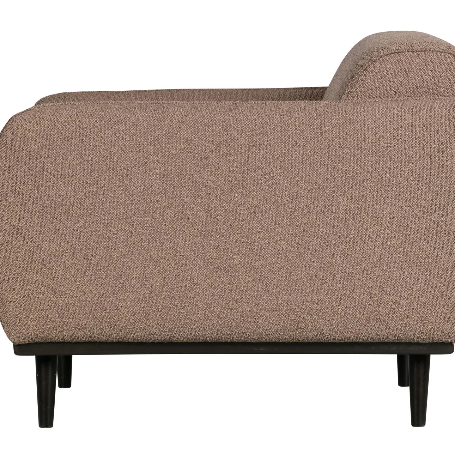 Best WOOOD Statement fauteuil met arm bouclé Nougat