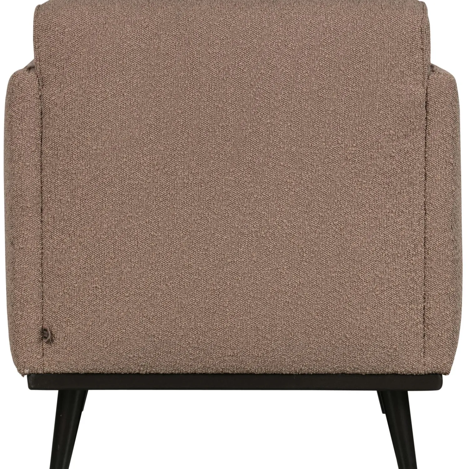 Best WOOOD Statement fauteuil met arm bouclé Nougat