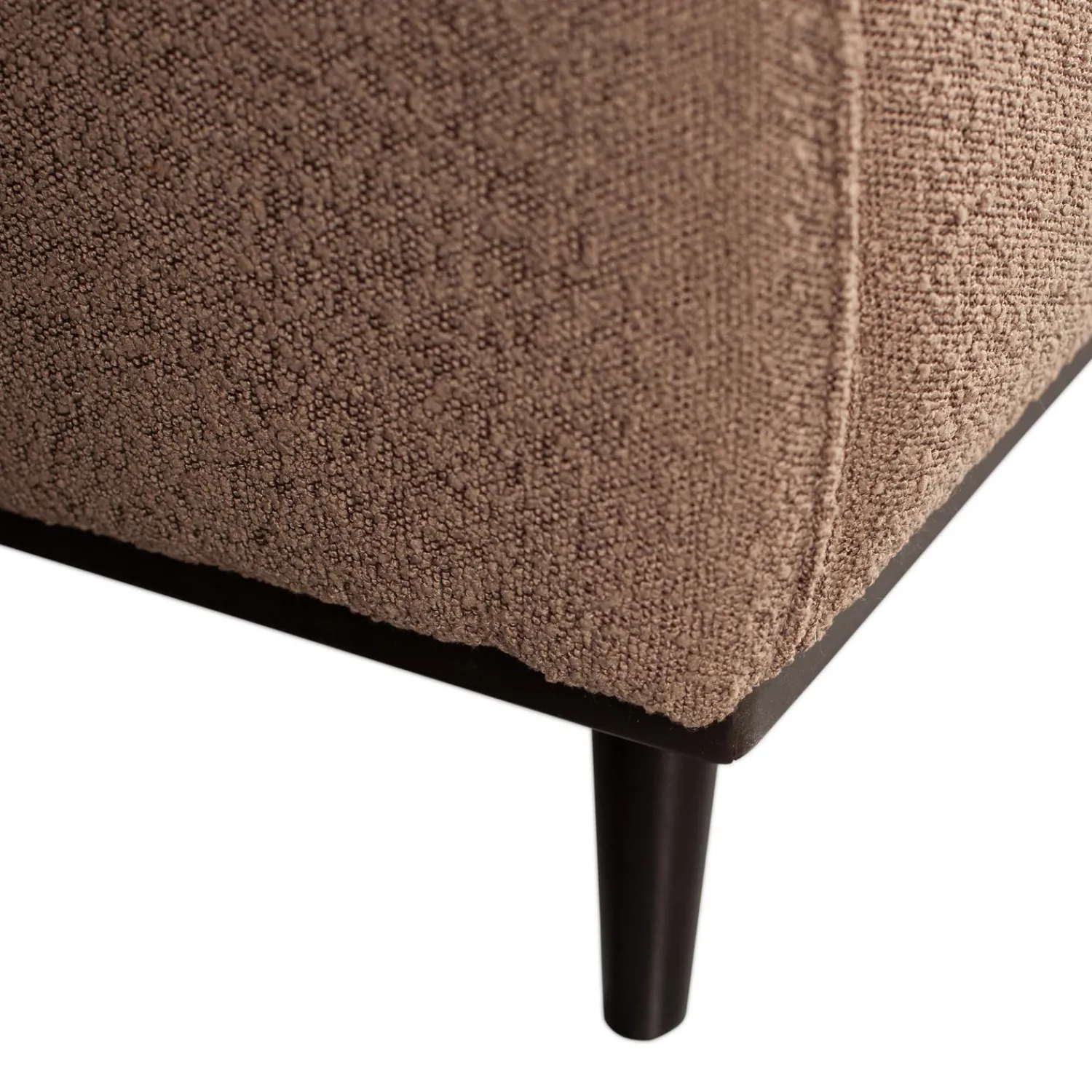 Best WOOOD Statement fauteuil met arm bouclé Nougat