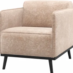 New WOOOD Statement fauteuil met arm chenille velvet Naturel