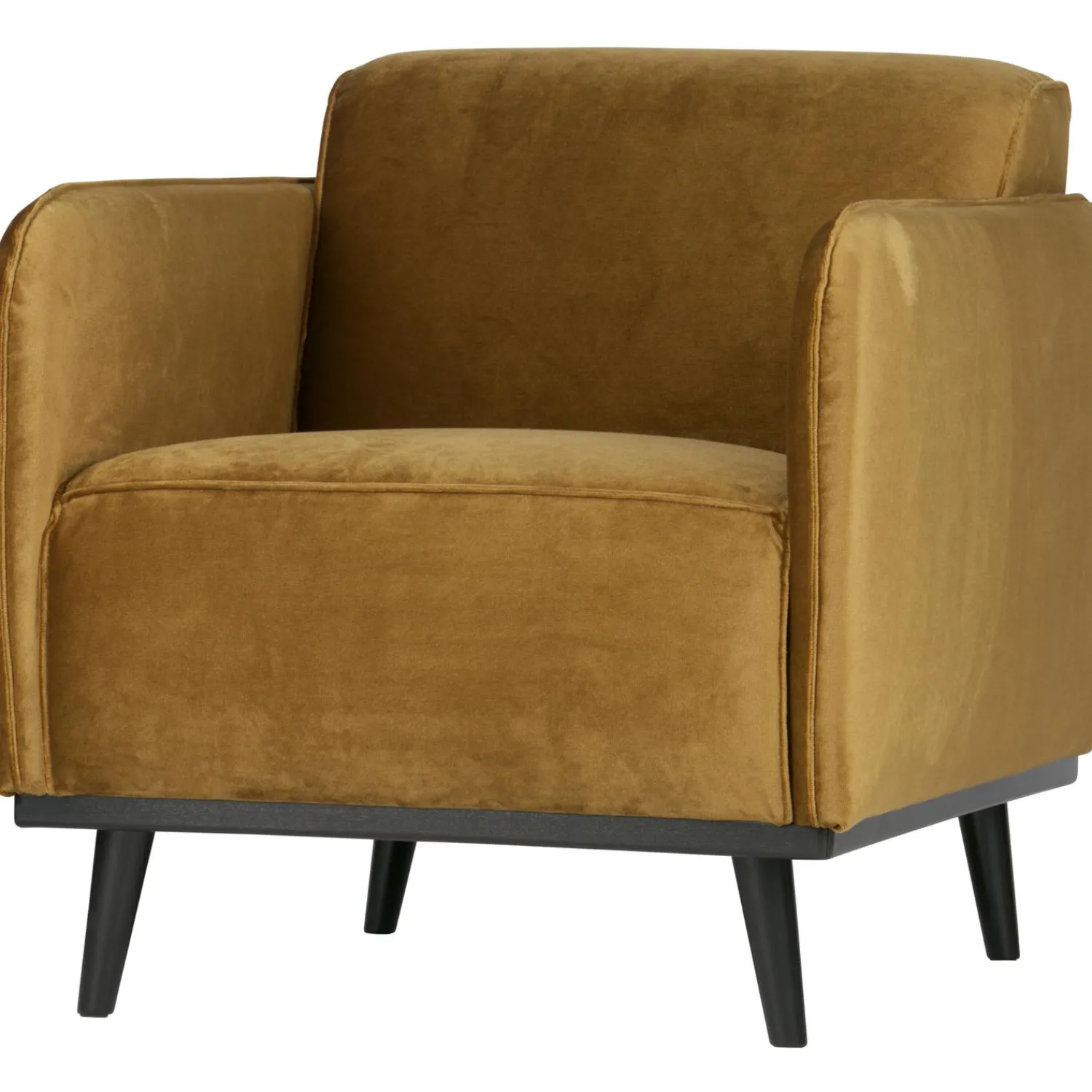 Clearance WOOOD Statement fauteuil met arm velvet Honinggeel
