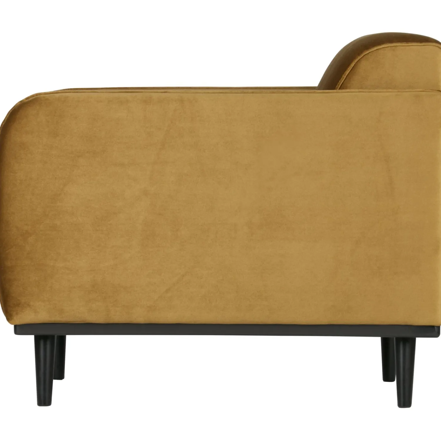 Clearance WOOOD Statement fauteuil met arm velvet Honinggeel