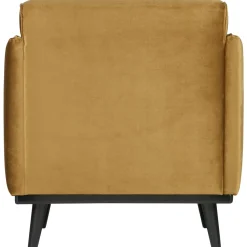Clearance WOOOD Statement fauteuil met arm velvet Honinggeel