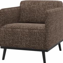 Best WOOOD Statement fauteuil met arm Bruin melange