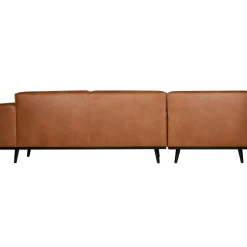 Best WOOOD Statement hoekbank links ecoleer Cognac