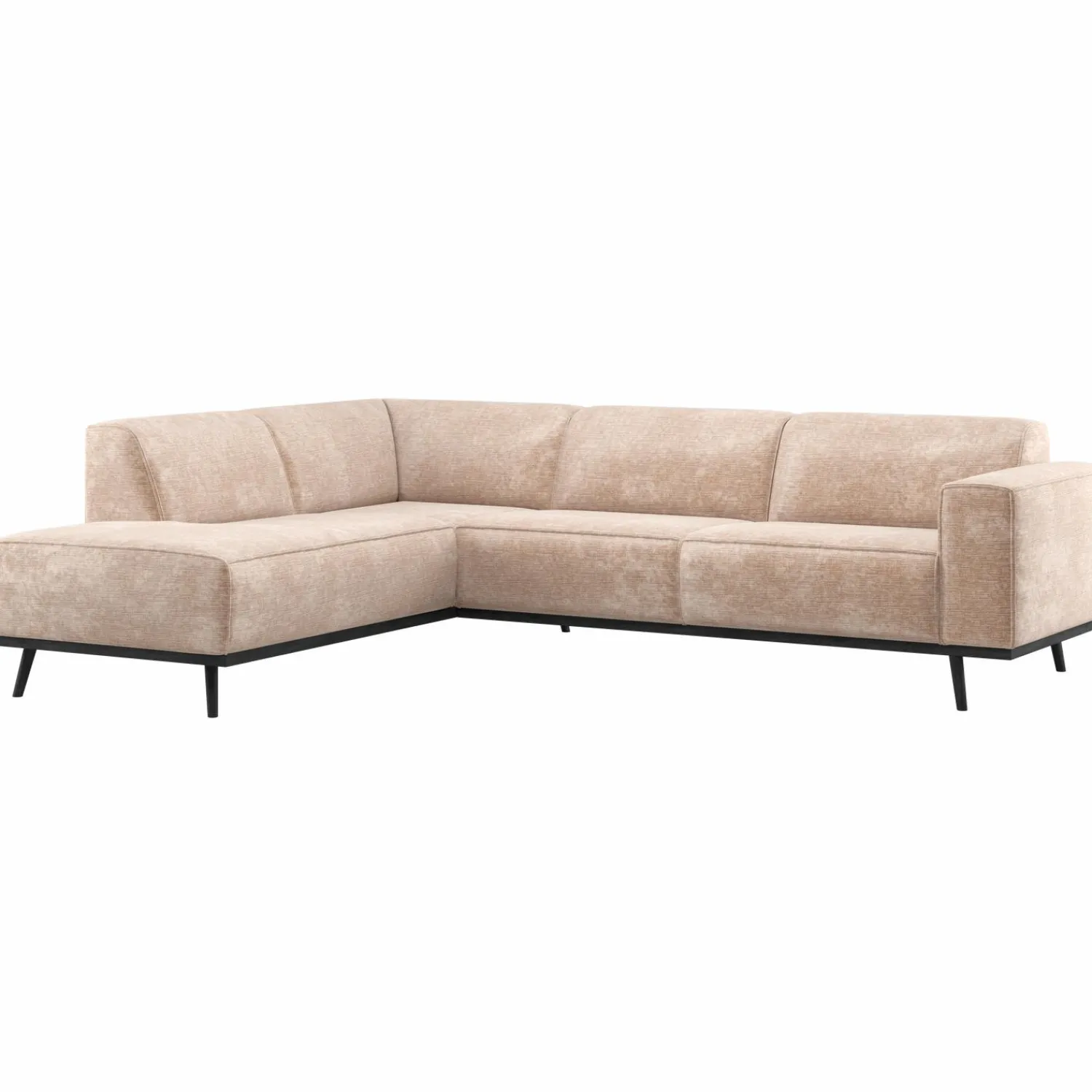 Best WOOOD Statement hoekbank links chenille velvet Naturel