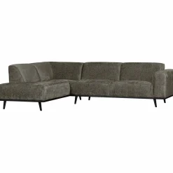 Best WOOOD Statement hoekbank links structure velvet Frost