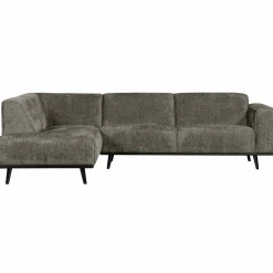 Best WOOOD Statement hoekbank links structure velvet Frost