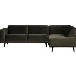 WOOOD Statement hoekbank rechts velvet Warm groen