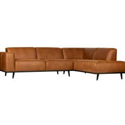 Sale WOOOD Statement hoekbank rechts ecoleer Cognac