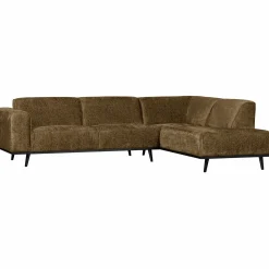 Online WOOOD Statement hoekbank rechts structure velvet Brass