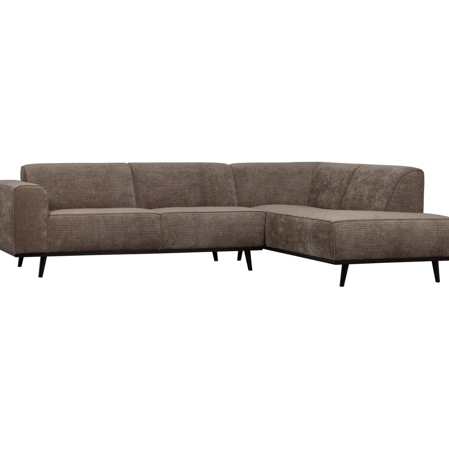 Discount WOOOD Statement hoekbank rechts ribstof Taupe