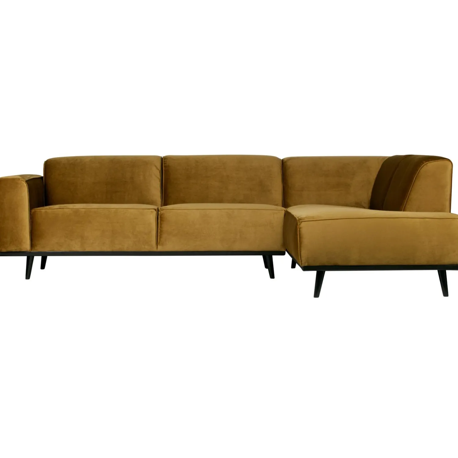 Discount WOOOD Statement hoekbank rechts velvet Honinggeel