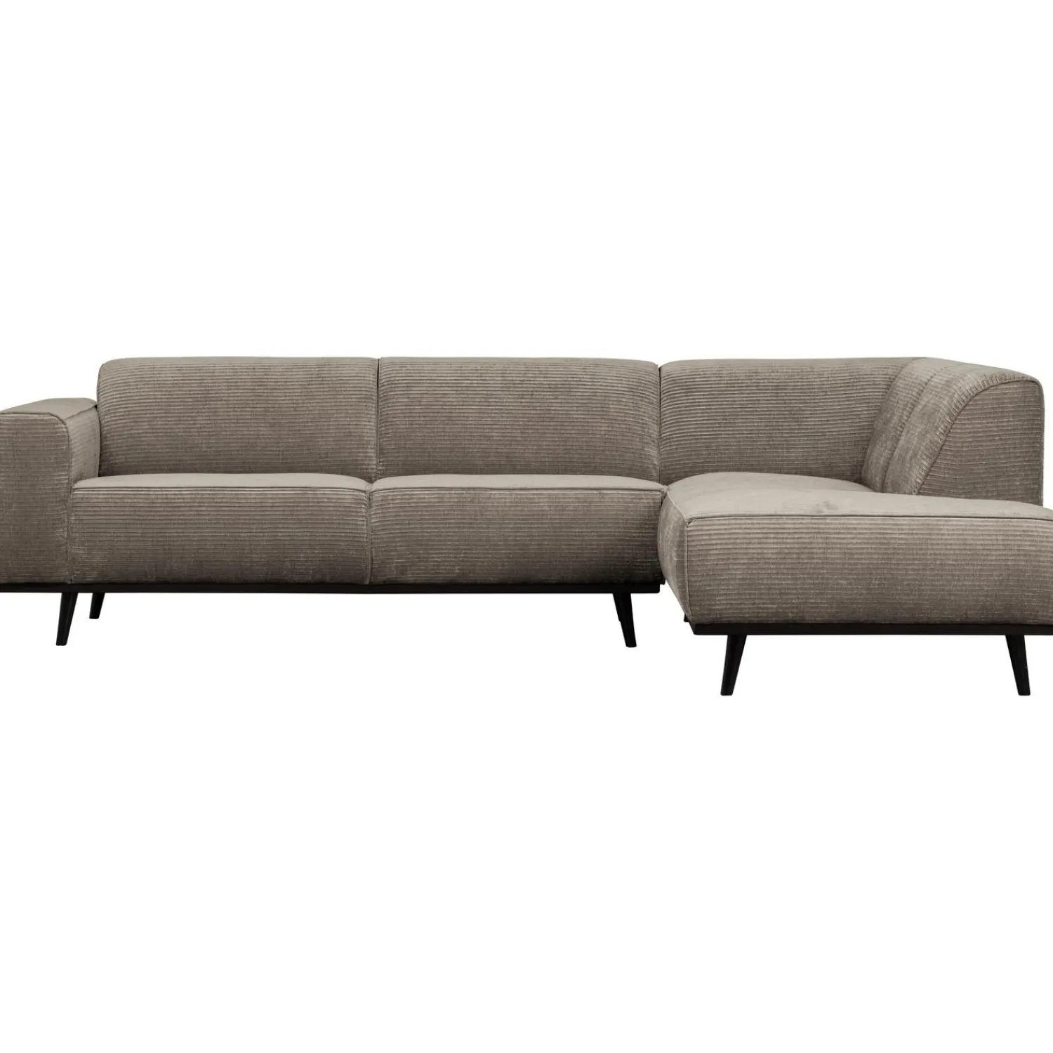 Hot WOOOD Statement hoekbank rechts ribstof clay Kleigrijs