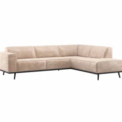 Hot WOOOD Statement hoekbank rechts chenille velvet Naturel