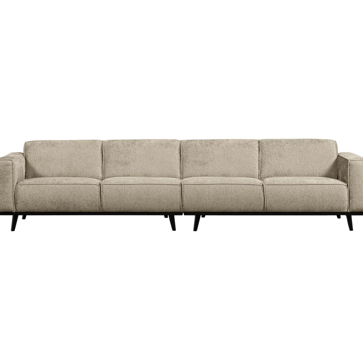 New WOOOD Statement XL 4-zits bank 372 cm structure velvet Wheatfield