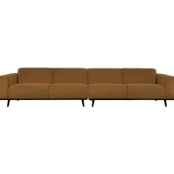 Best WOOOD Statement XL 4-zits bank 372 cm bouclé boter Botergeel