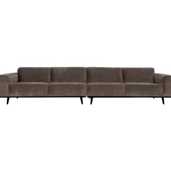 Online WOOOD Statement XL 4-zits bank 372 cm ribstof Taupe