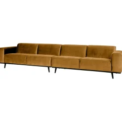 Sale WOOOD Statement XL 4-zits bank 372 cm velvet Honinggeel