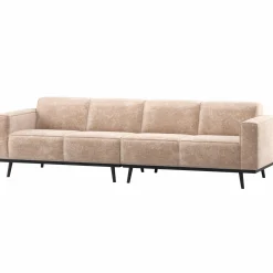 Hot WOOOD Statement 4-zits bank 280 cm chenille velvet Naturel