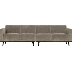 Best WOOOD Statement 4-zits bank 280 cm ribstof clay Kleigrijs