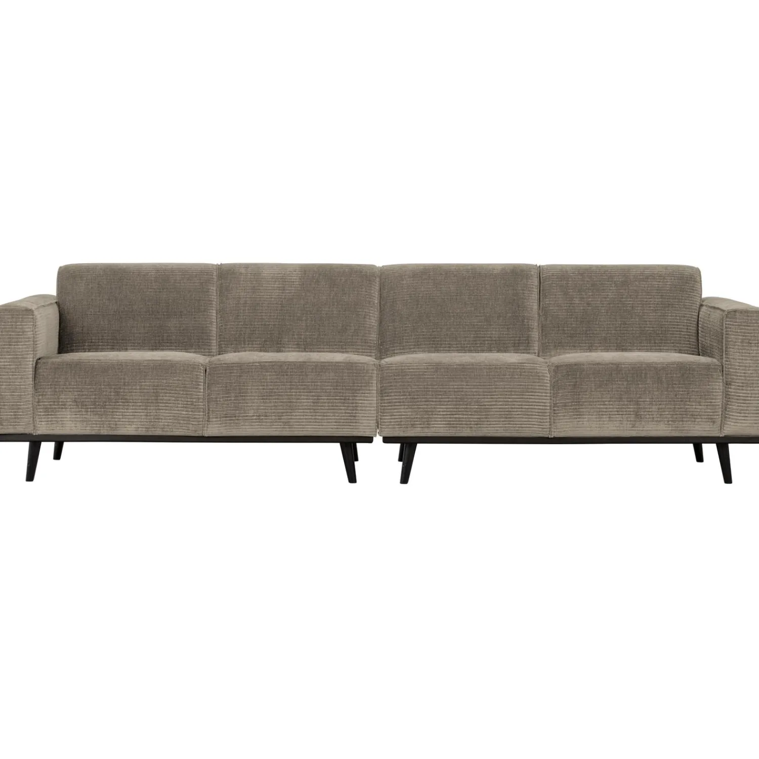 Best WOOOD Statement 4-zits bank 280 cm ribstof clay Kleigrijs