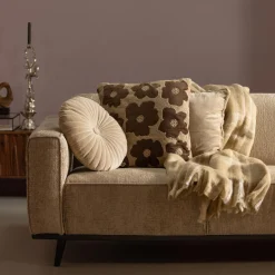 Outlet WOOOD Statement 3-zits bank 230 cm structure velvet Wheatfield