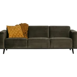 WOOOD Statement 3-zits bank 230 cm velvet Warm groen