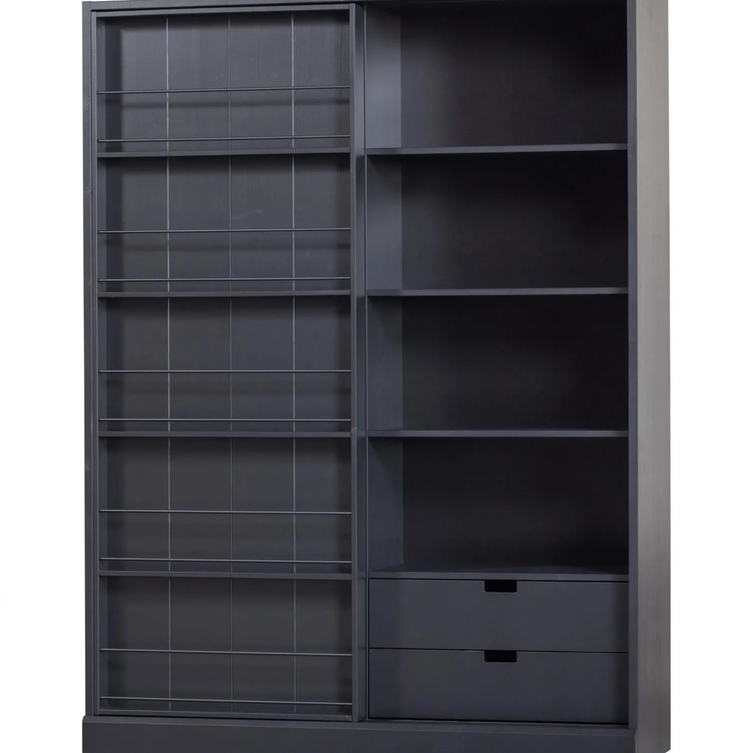 Best WOOOD Swing schuifdeurkast grenen geschuurd matzwart