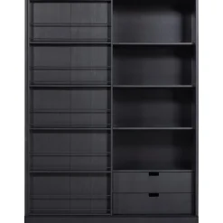 Best WOOOD Swing schuifdeurkast grenen geschuurd matzwart