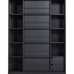 Best WOOOD Swing schuifdeurkast grenen geschuurd matzwart