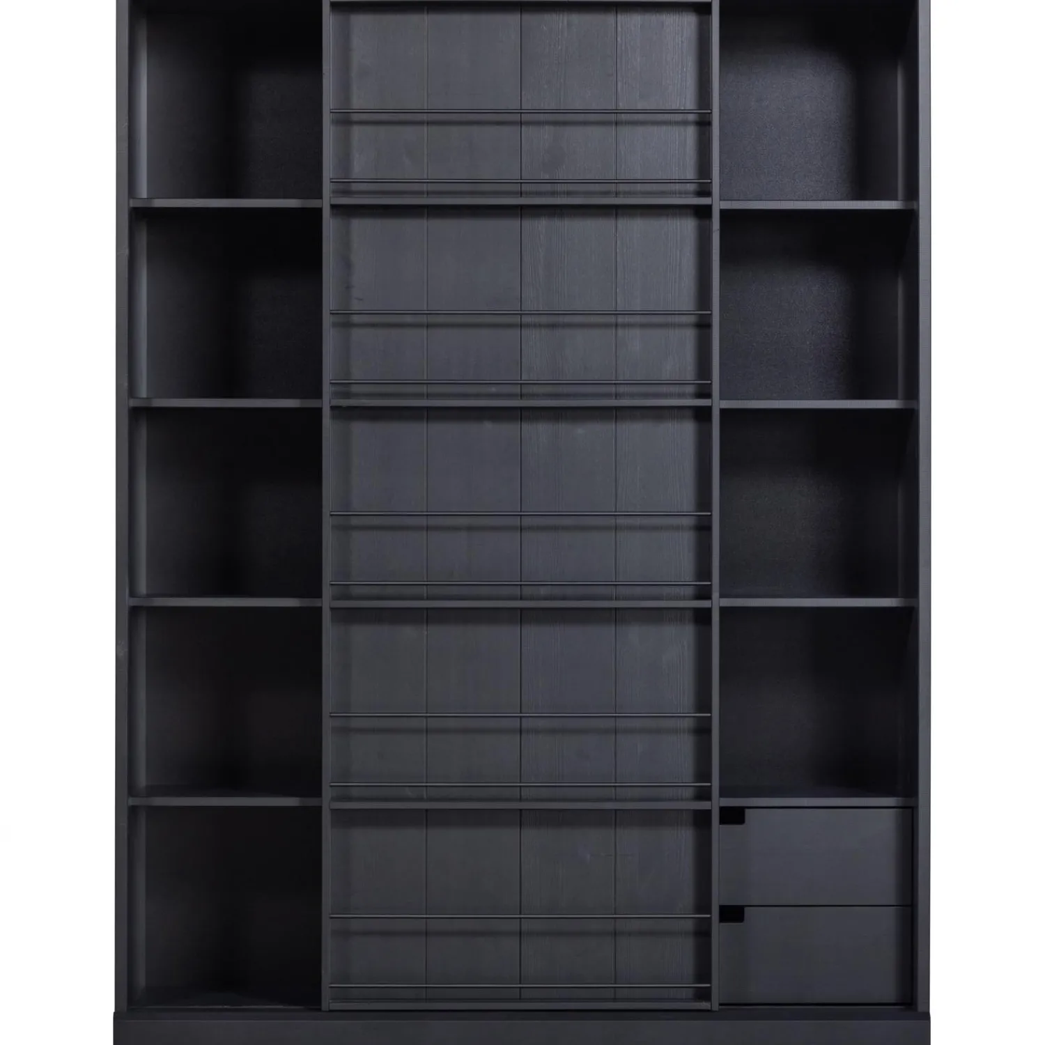 Best WOOOD Swing schuifdeurkast grenen geschuurd matzwart