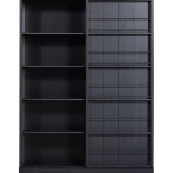 Best WOOOD Swing schuifdeurkast grenen geschuurd matzwart