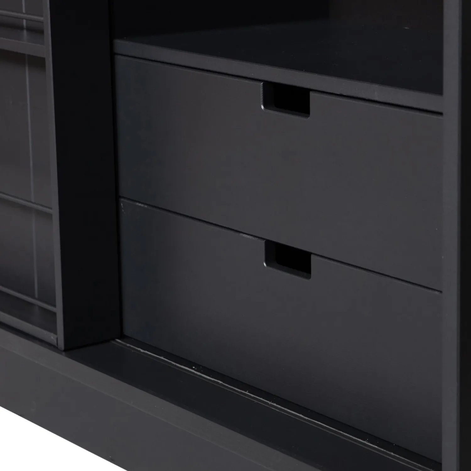 Best WOOOD Swing schuifdeurkast grenen geschuurd matzwart