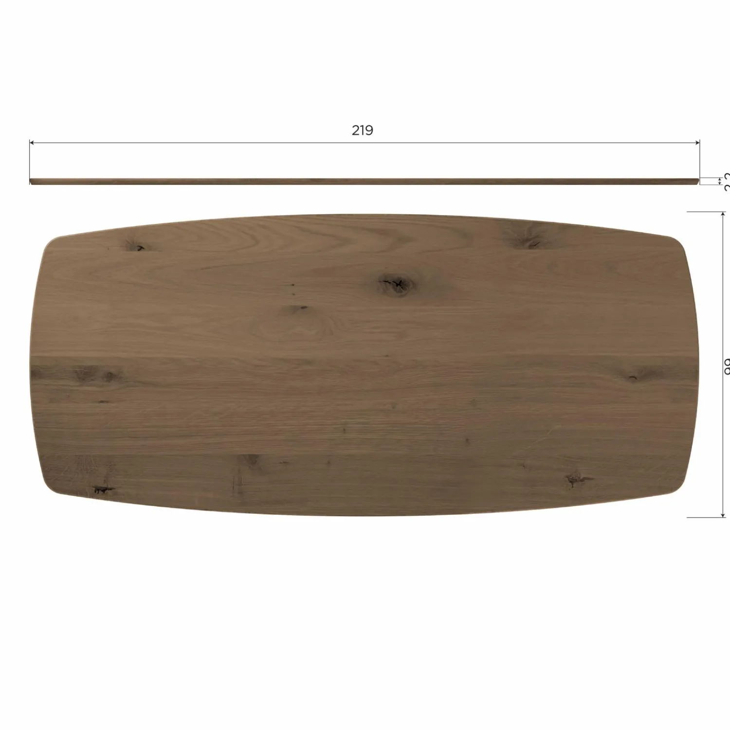 Online WOOOD Tablo eettafel deens ovaal DL 220x100 cm cashmere brown