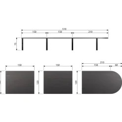 Online WOOOD Tablo Lungo eindblad rond essen incl. stekkerdoos