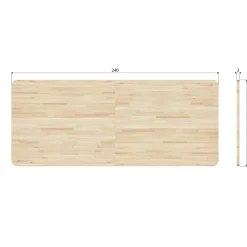 Sale WOOOD Tablo XL tafelblad eiken naturel curved 240x100 cm