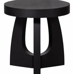 Sale WOOOD Tala bijzettafel mdf fineer zwart 45xø45 cm