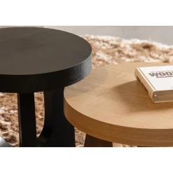 Outlet WOOOD Tala bijzettafel mdf fineer naturel 35xø55 cm