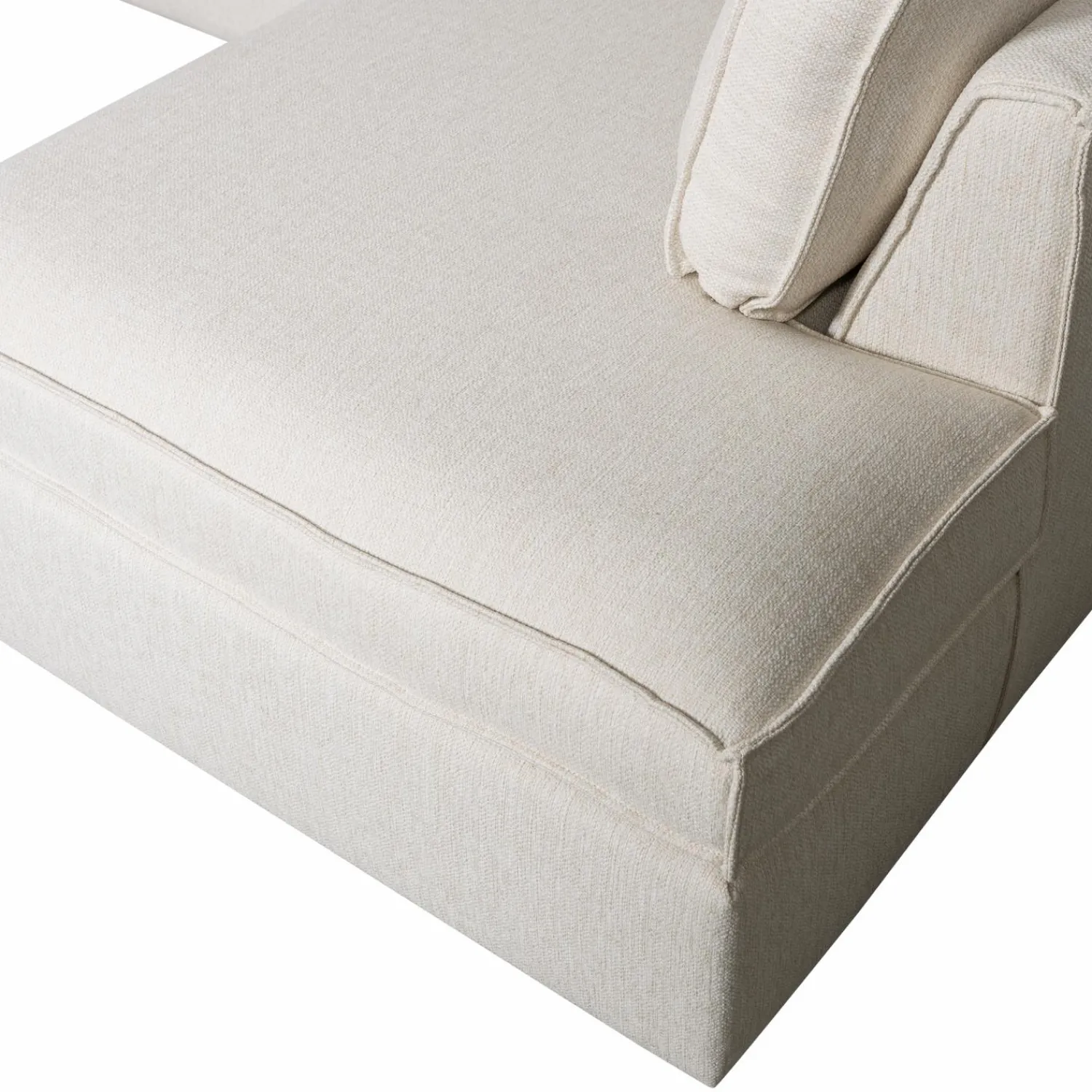 Discount WOOOD Thomas hoekbank geweven stof rechts Naturel