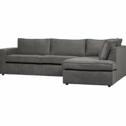 Sale WOOOD Thomas hoekbank ribstof rechts Donkergrijs