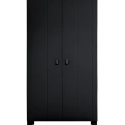 Outlet WOOOD Ties garderobekast grenen diep Zwart