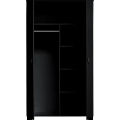 Outlet WOOOD Ties garderobekast grenen diep Zwart