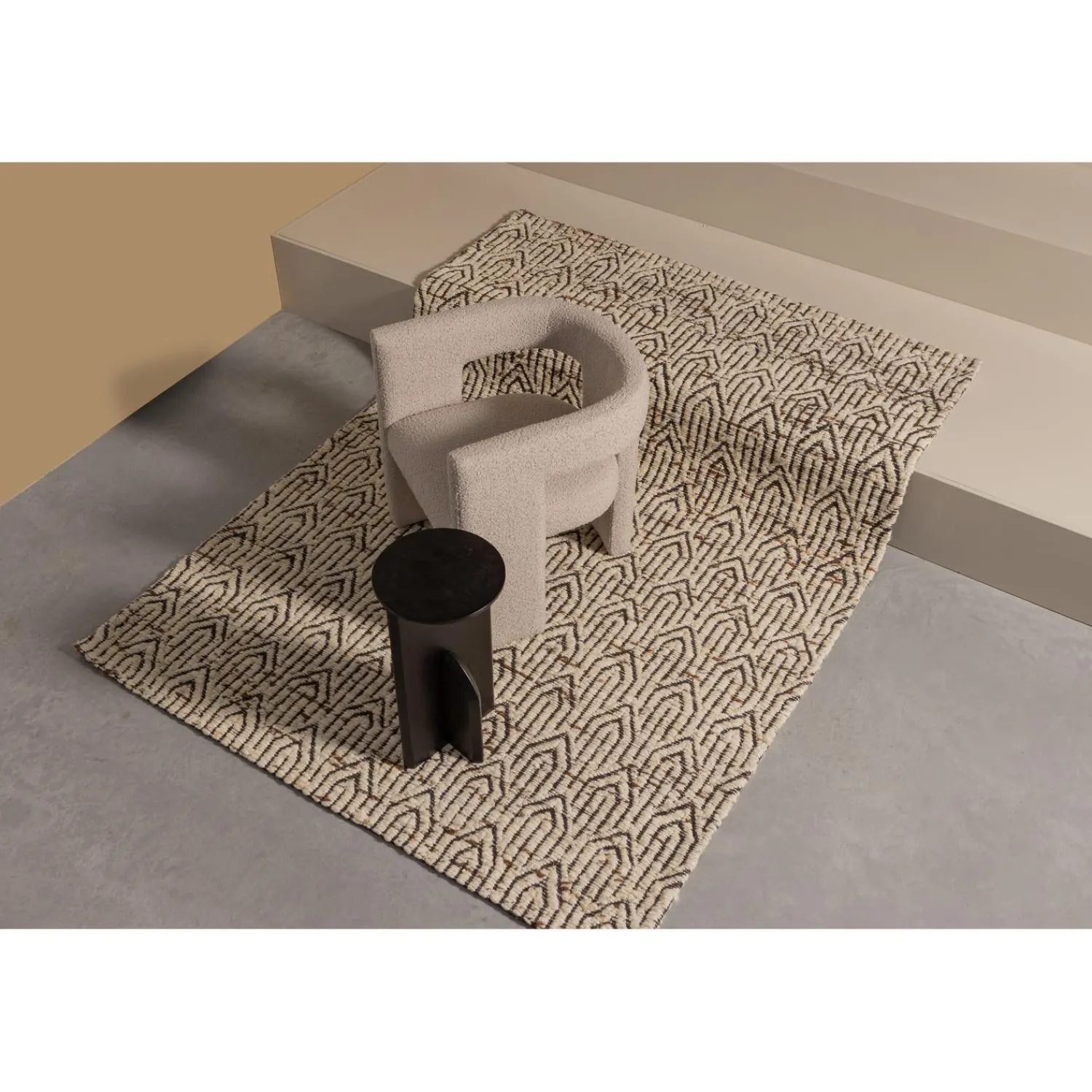 Clearance WOOOD Tiwa fauteuil bouclé Beige