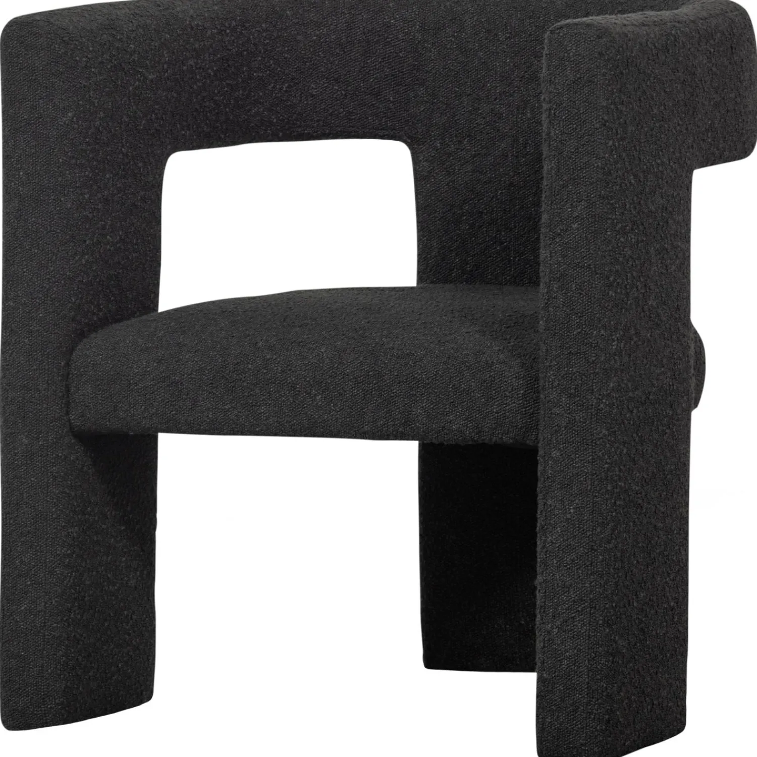 Outlet WOOOD Tiwa fauteuil bouclé Donkergrijs