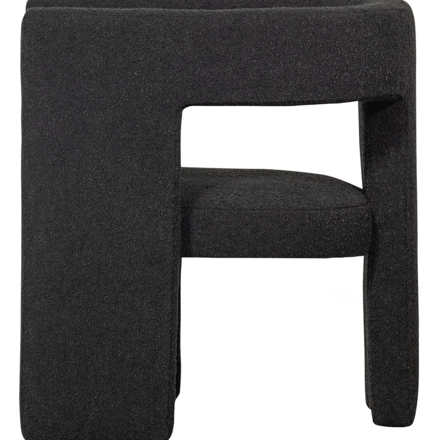 Outlet WOOOD Tiwa fauteuil bouclé Donkergrijs