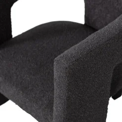 Outlet WOOOD Tiwa fauteuil bouclé Donkergrijs