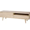 Discount WOOOD Tygo tv meubel 150 cm eiken met retro poten